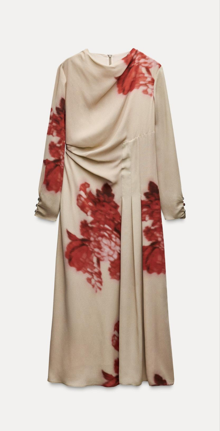Asymmetric dress with gathering