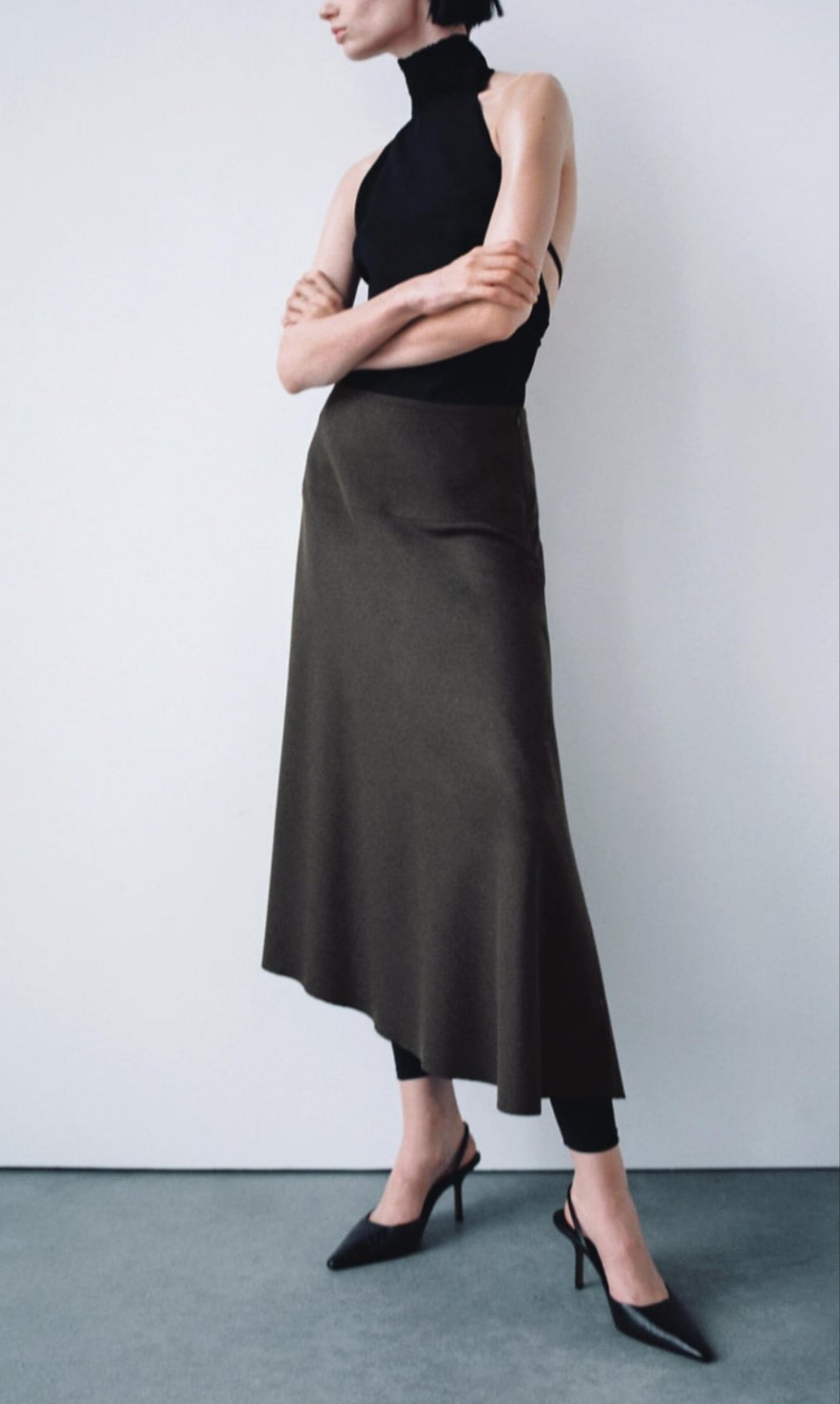 Asymmetric Midi skirt