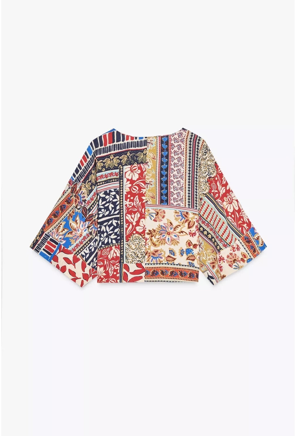 PATCHWORK PRINT BLOUSE