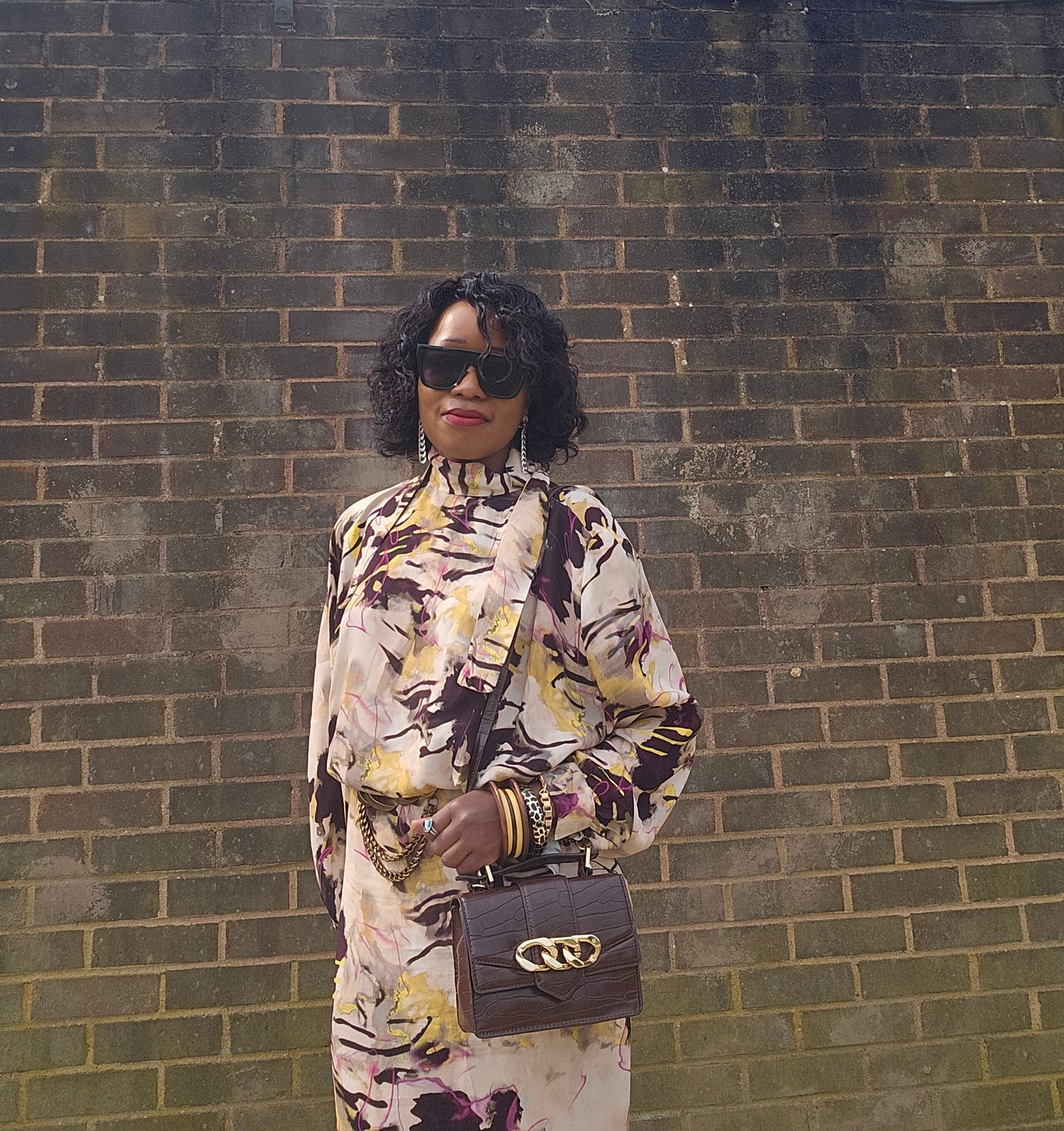 Printed midi dress