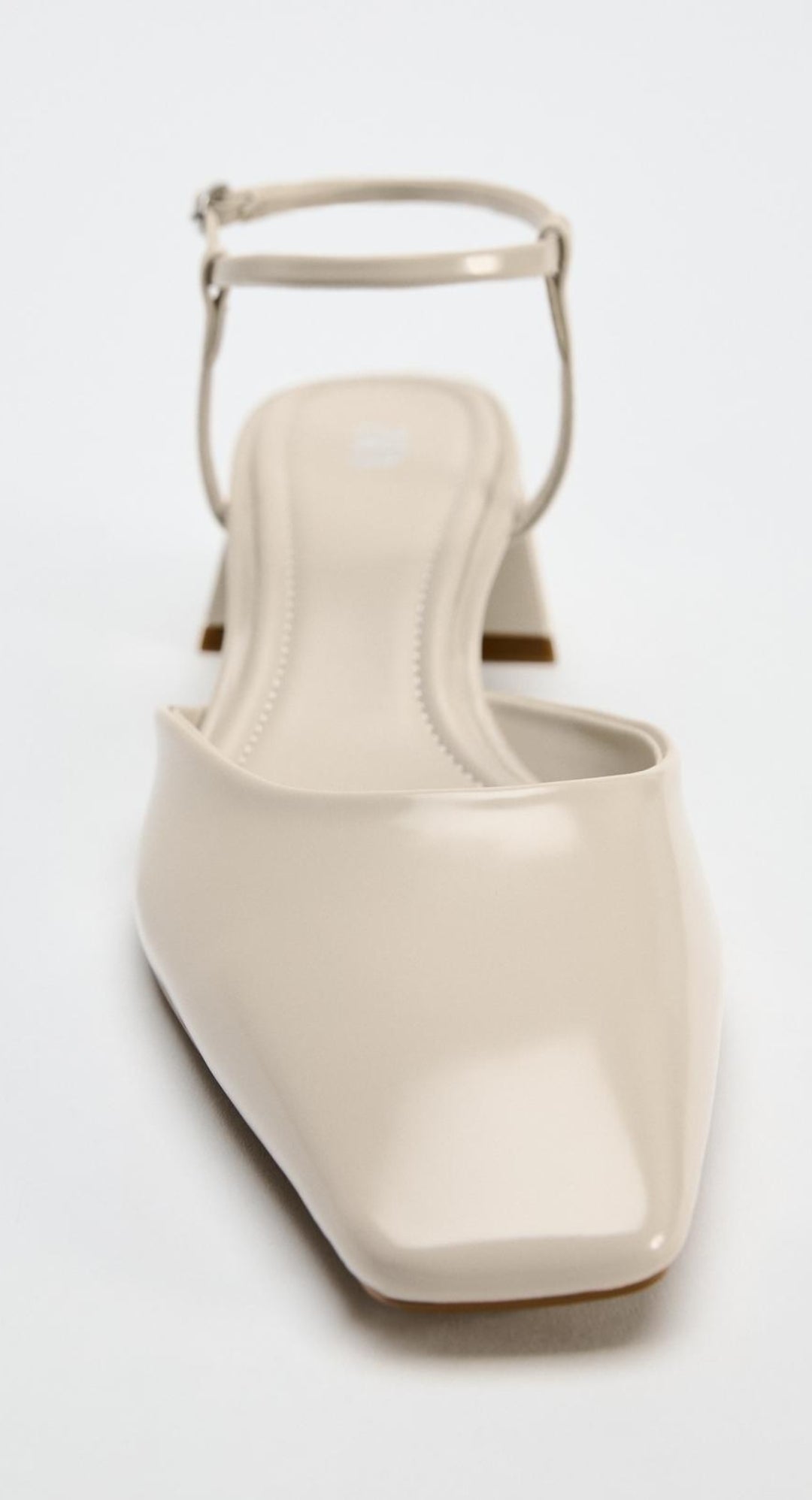 Faux-patent finish slingback shoes