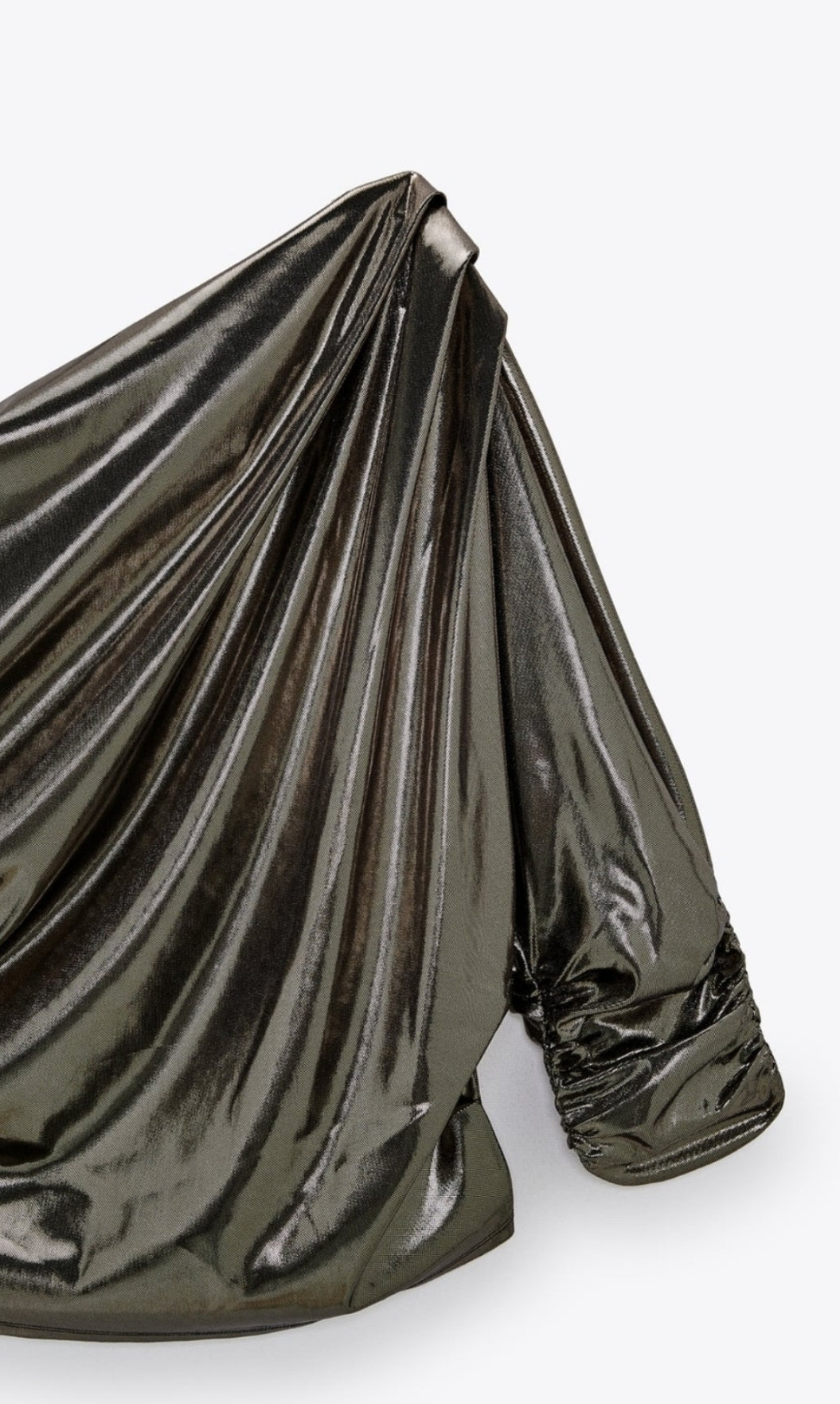 Asymmetric foil look blouse