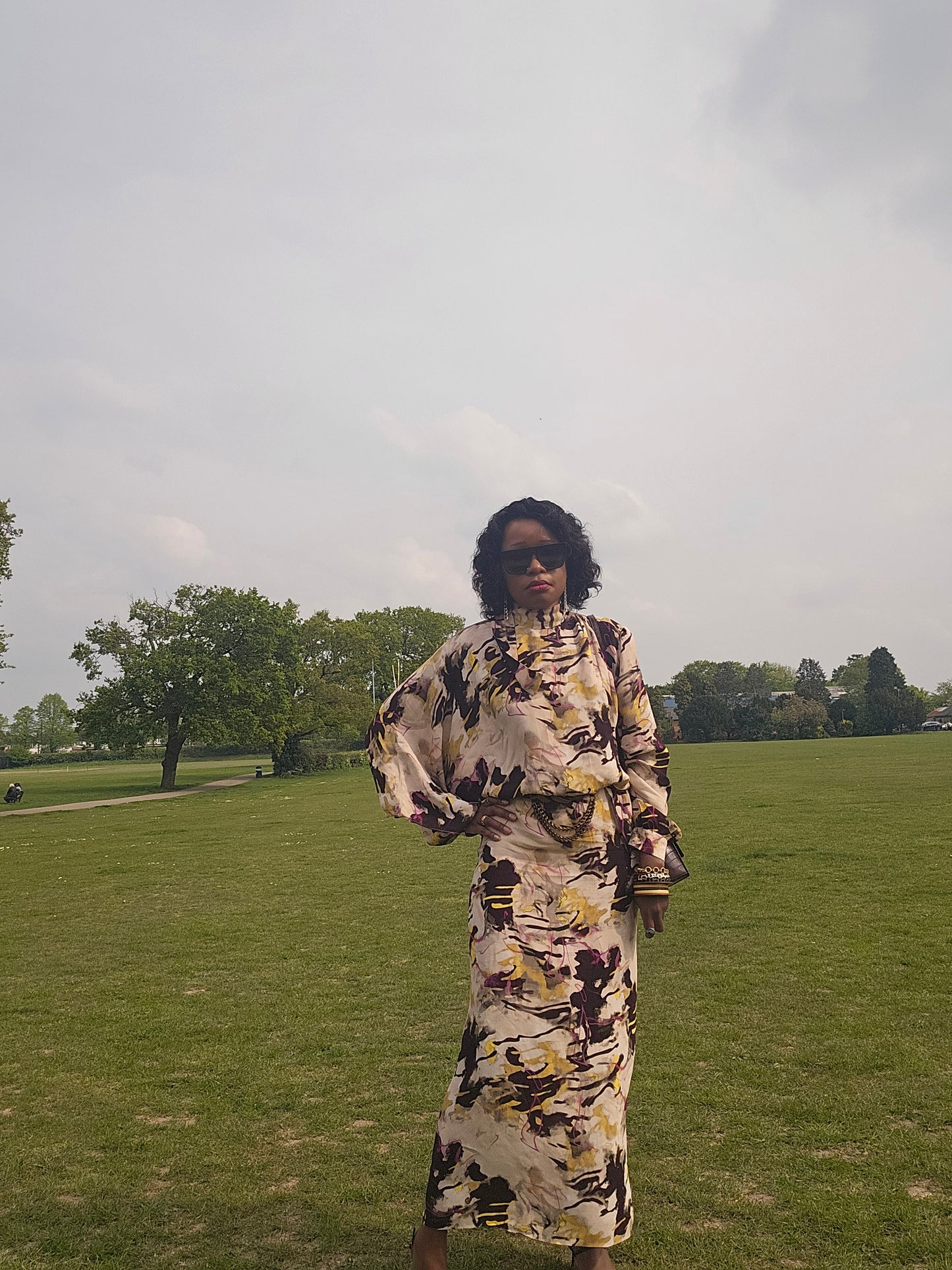 Printed midi dress