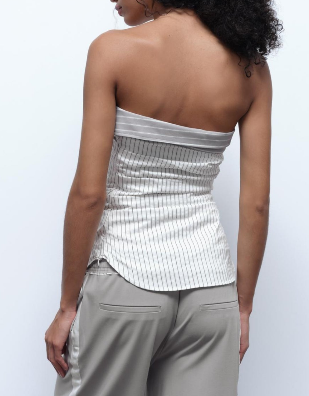 Strapless striped top