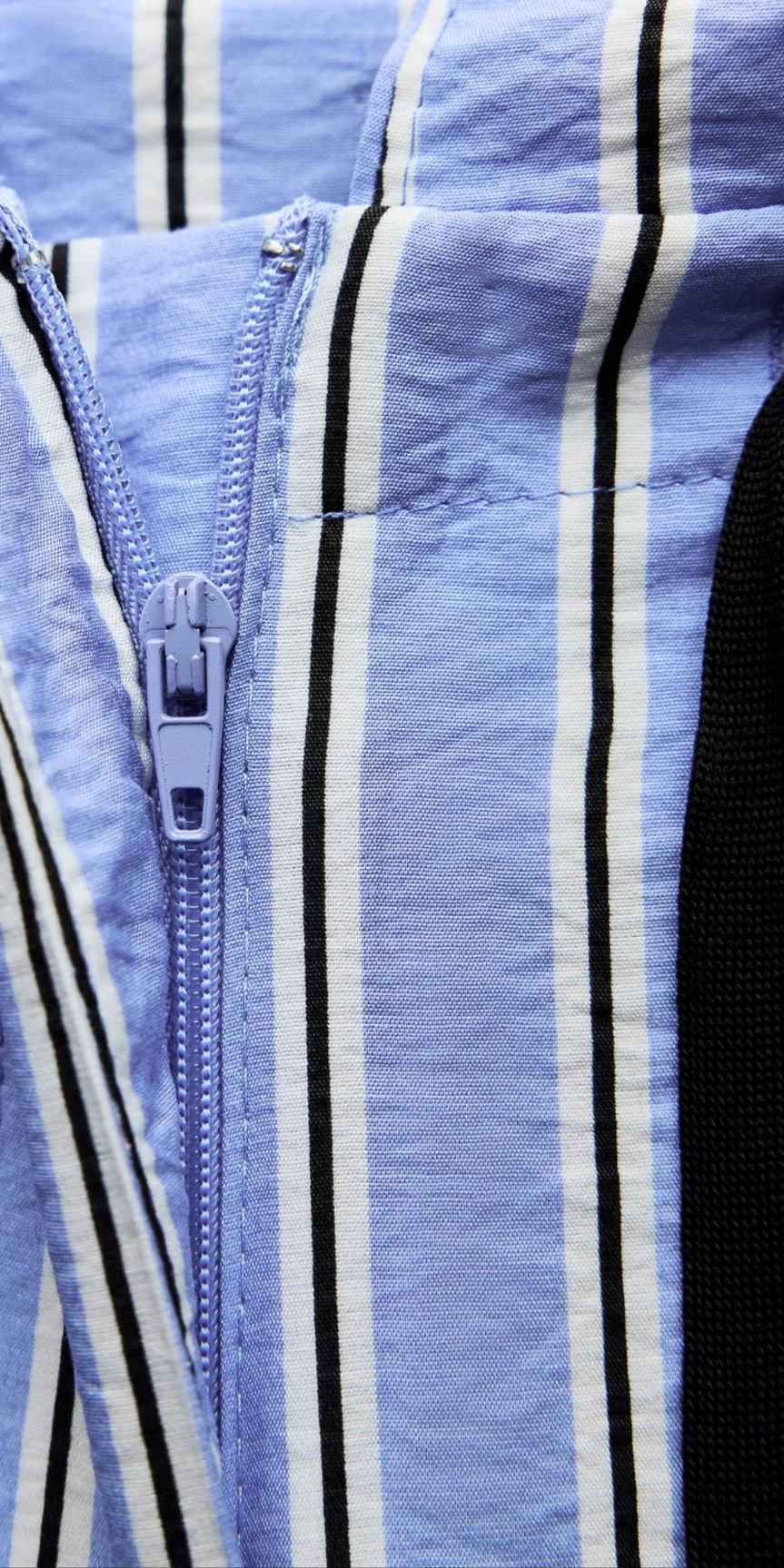 Stripped trousers with turn down waist