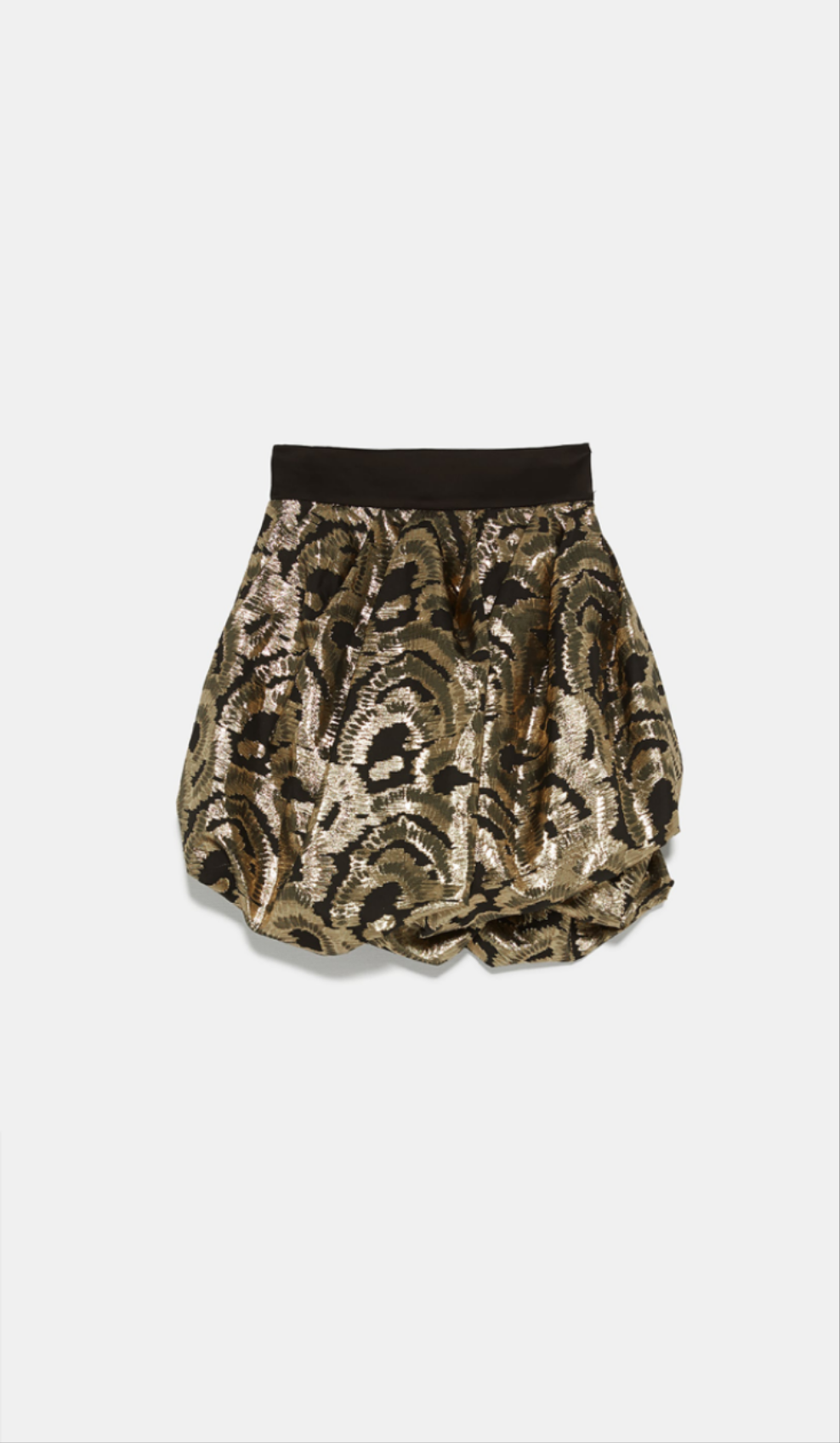 Metallic gold mini skirt