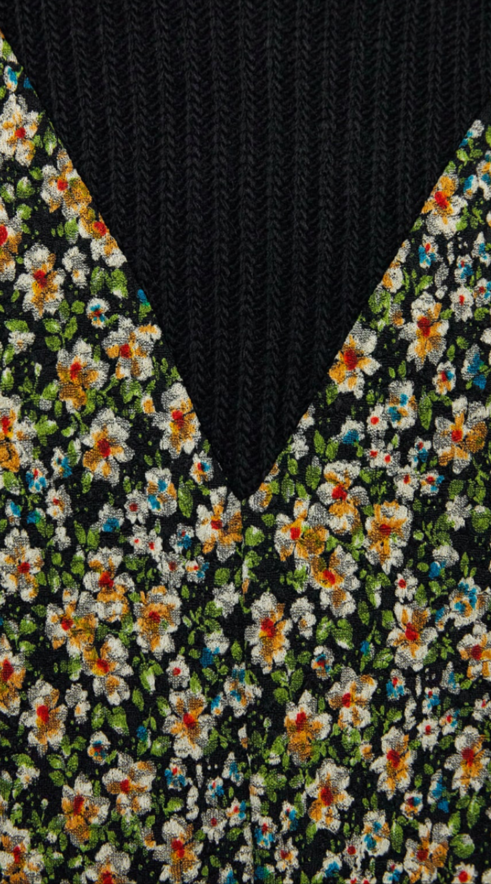 Floral dress with contrast fabric