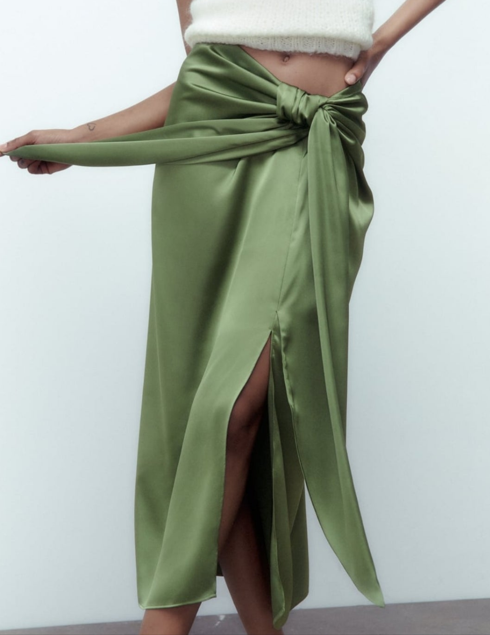 Satin cordinates skirt with matching top