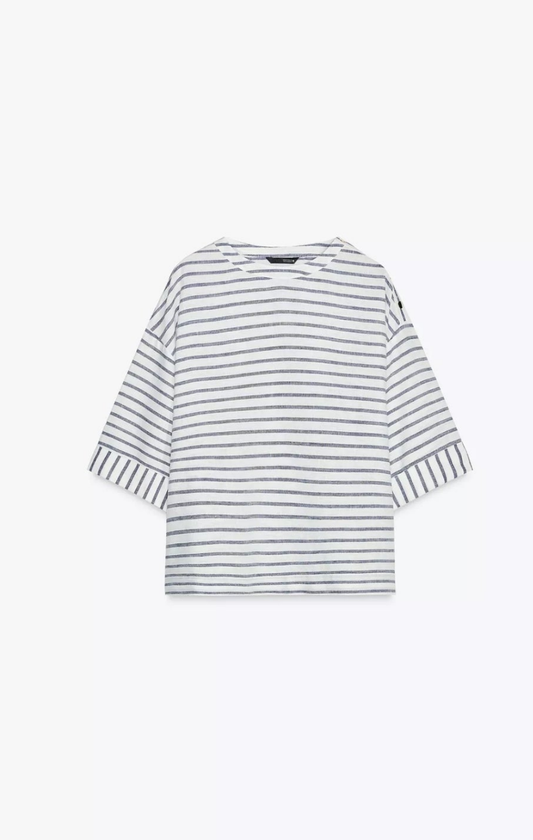 STRIPED LINEN BLEND SHIRT