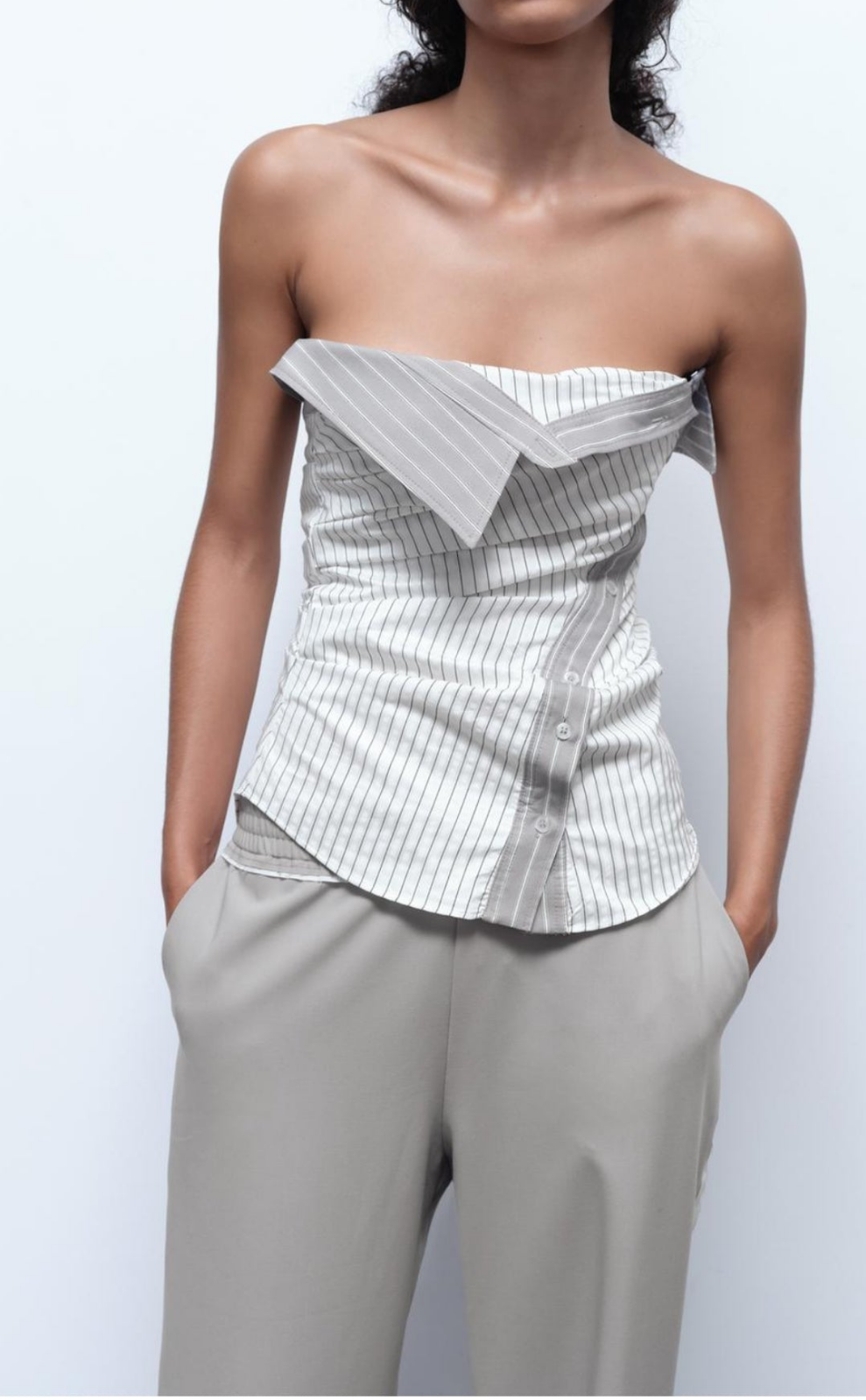 Strapless striped top