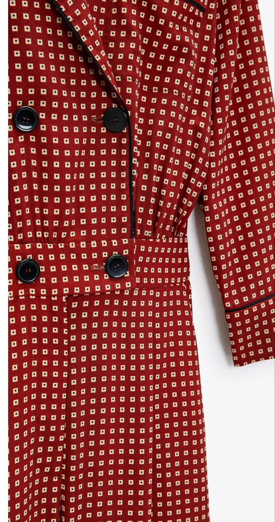 Pyjama style jumpsuit with front buttons