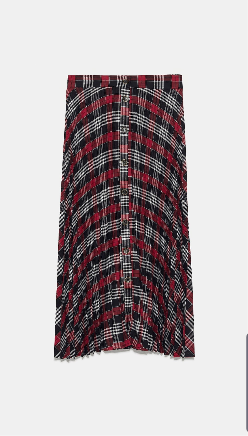 Pleated check skirt