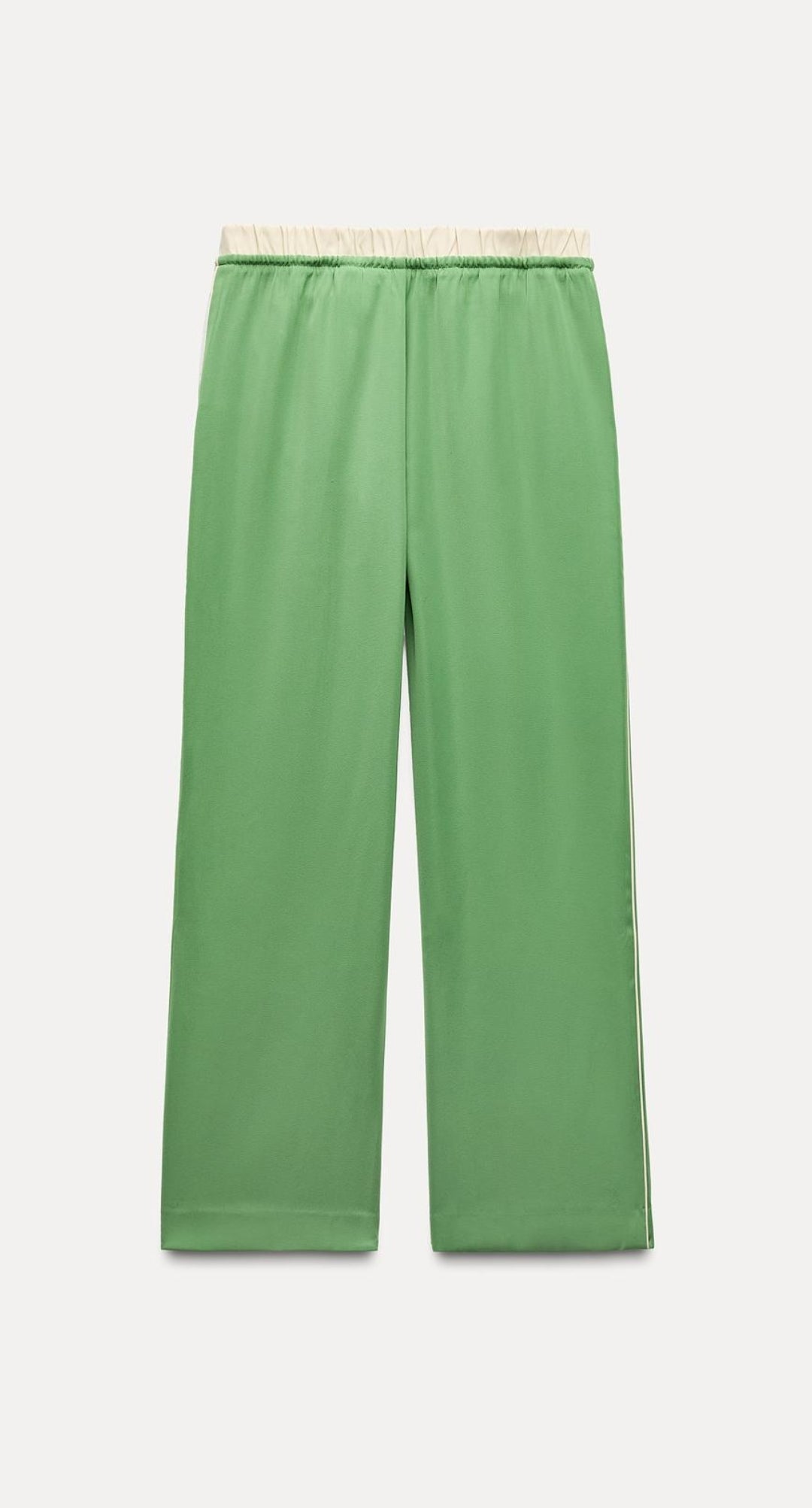 Draw string trousers with side pipping