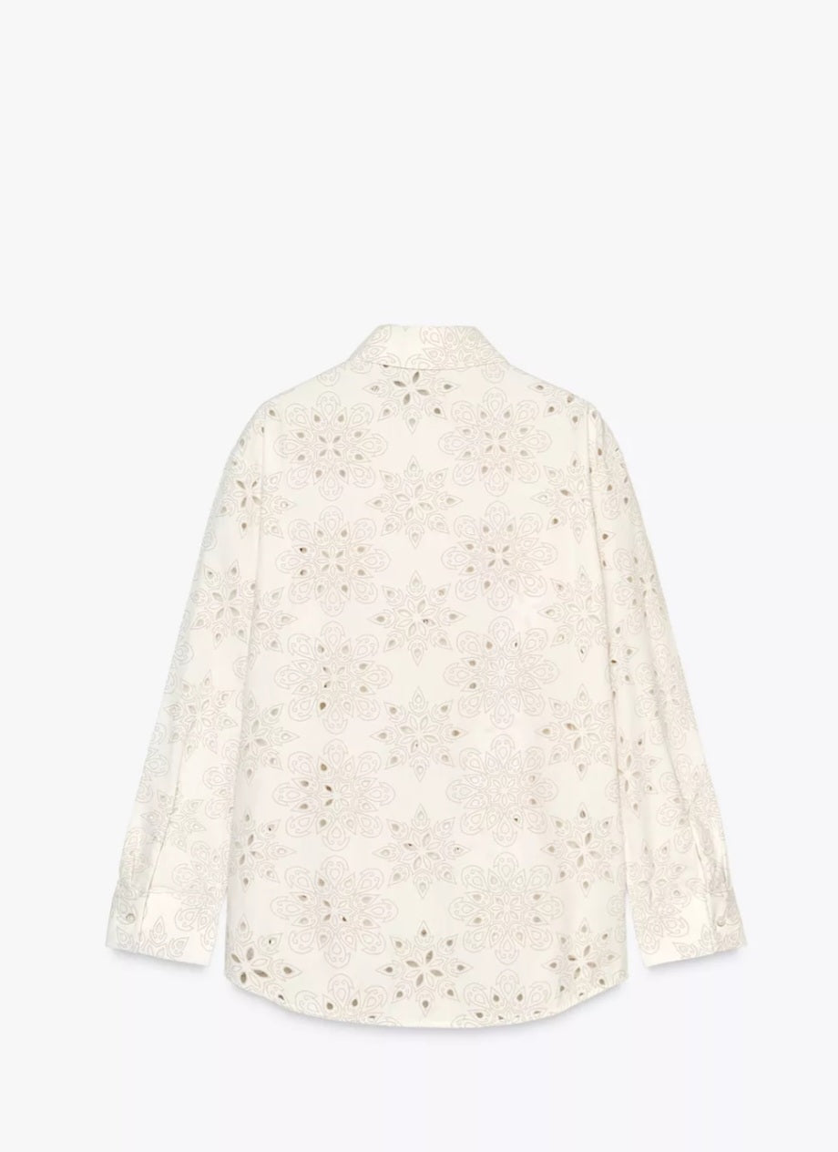 SHIRT WITH RUBBERISED CUTWORK EMBROIDERY