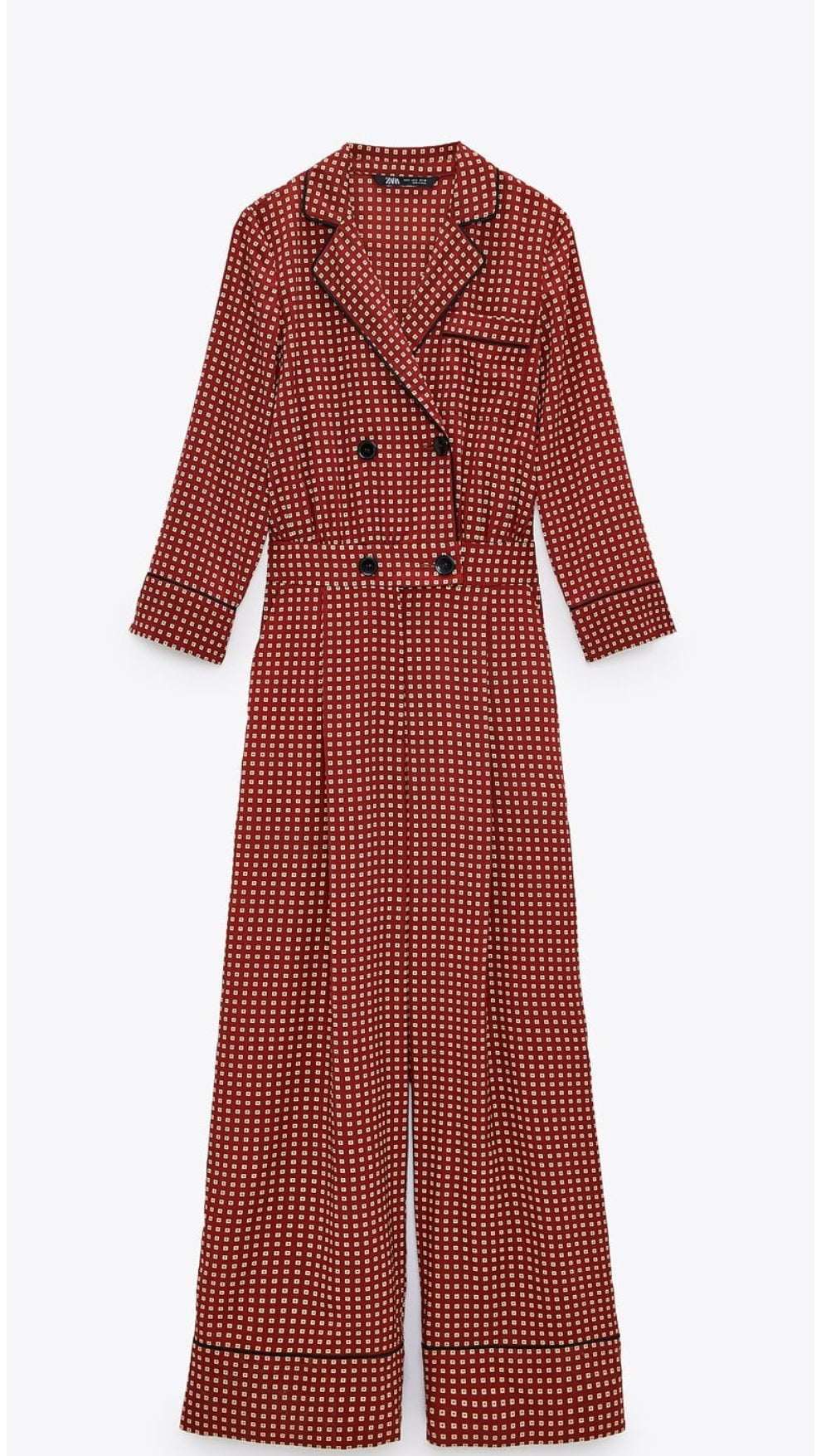 Pyjama style jumpsuit with front buttons