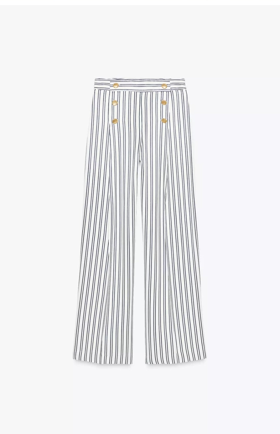 Striped buttoned trousers