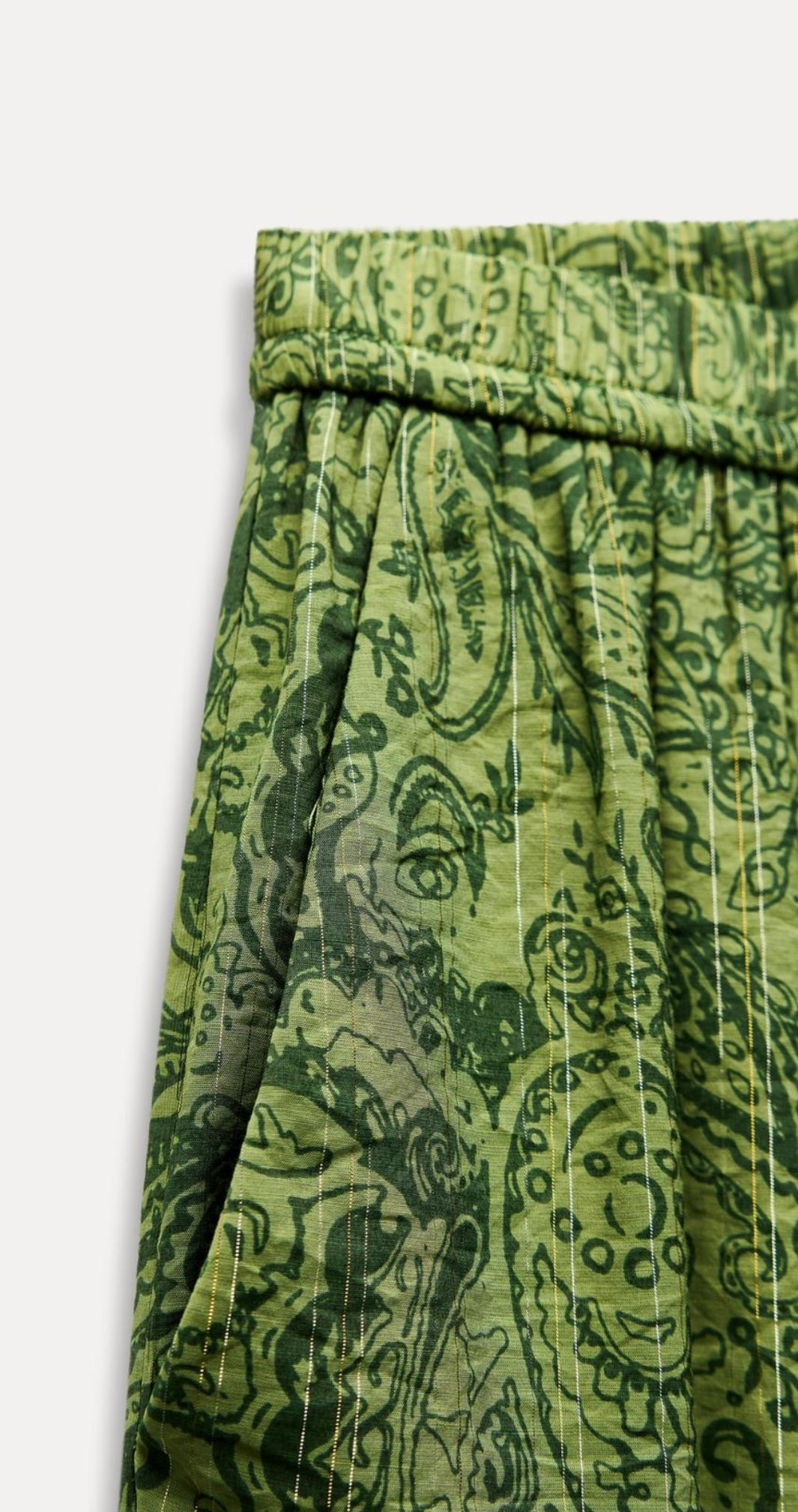 METALLIC THREAD PRINTED TROUSERS