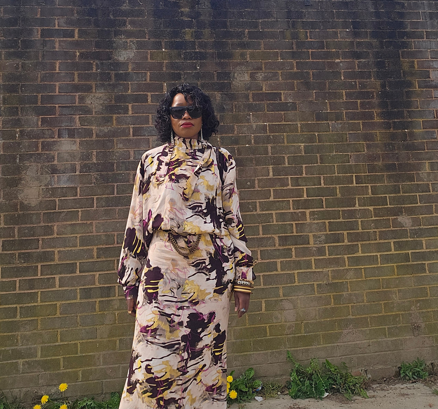 Printed midi dress