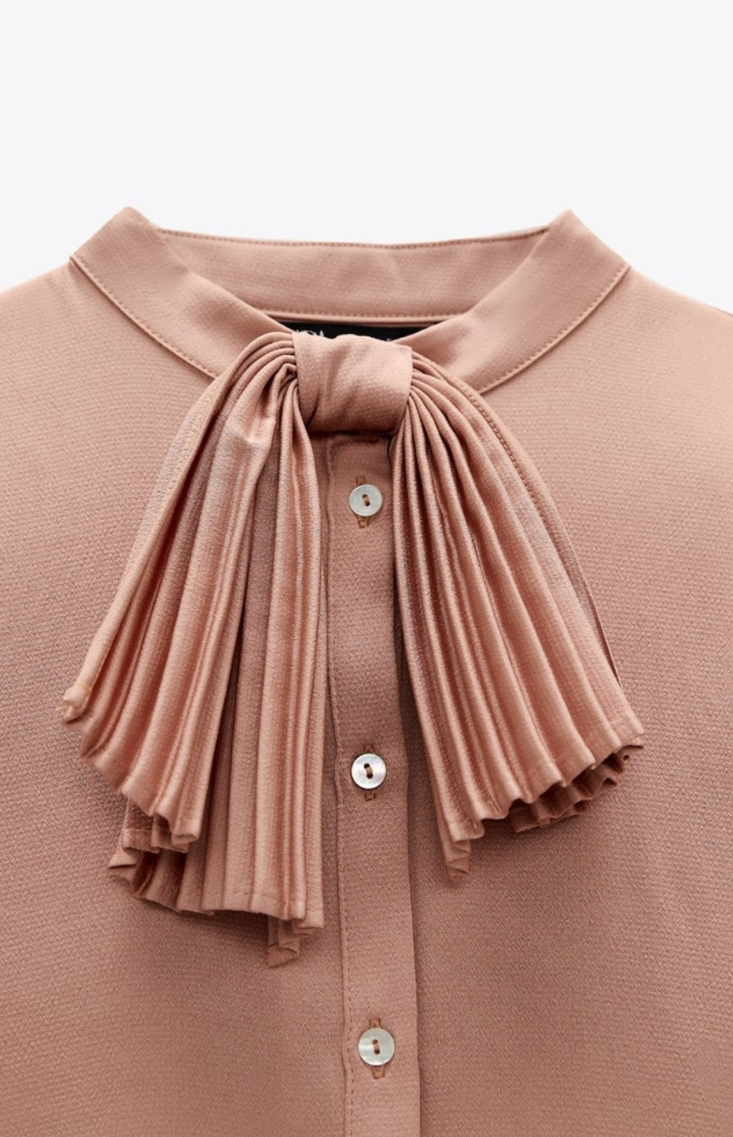 Blouse with pleated bow