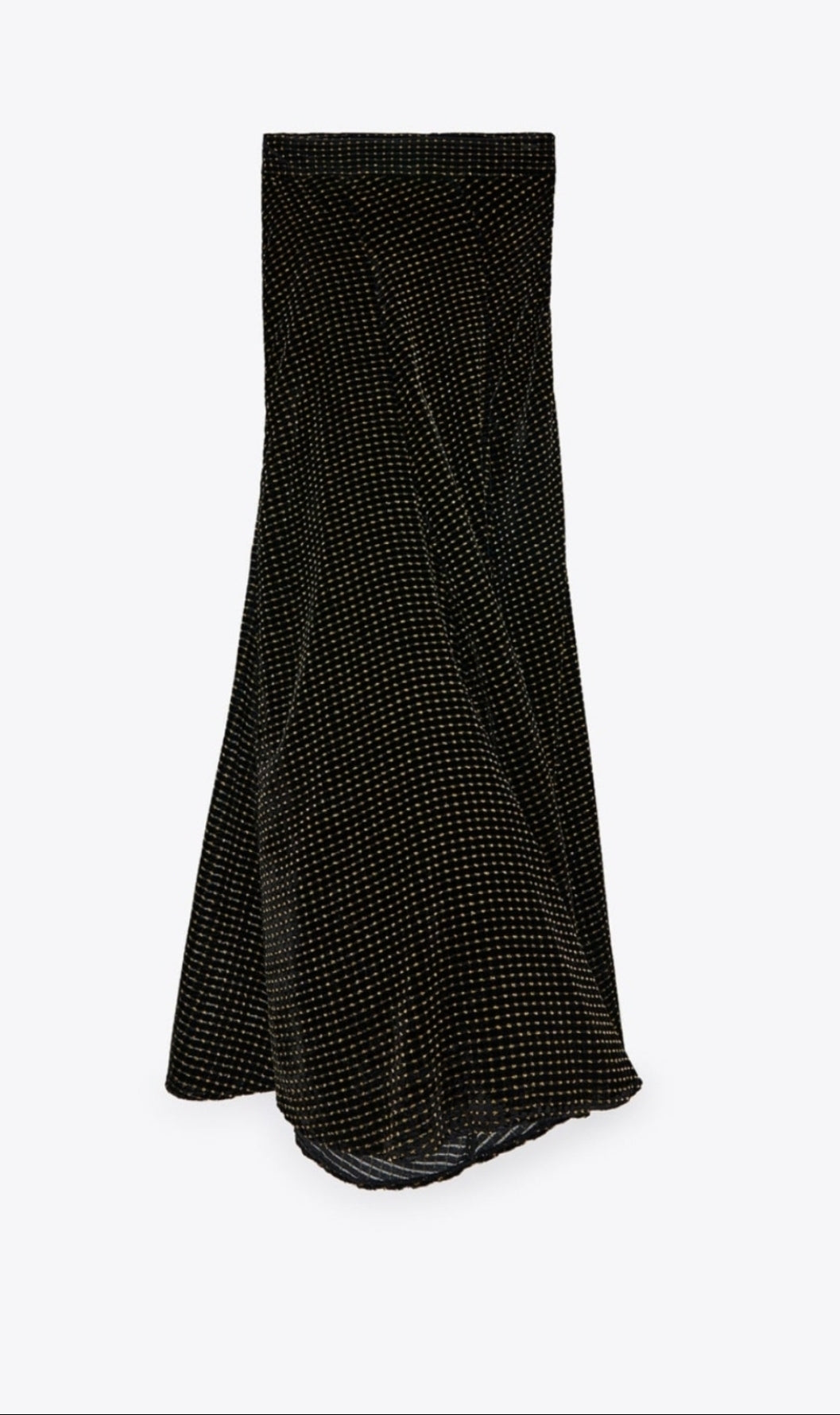 Long  velvet skirt  with metallic dots