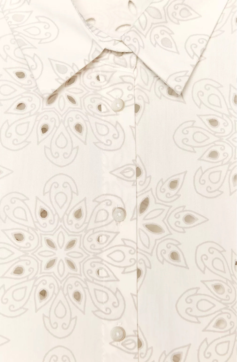 SHIRT WITH RUBBERISED CUTWORK EMBROIDERY