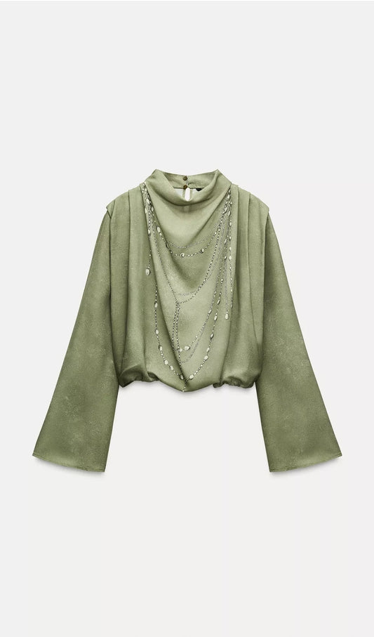 Chain print blouse