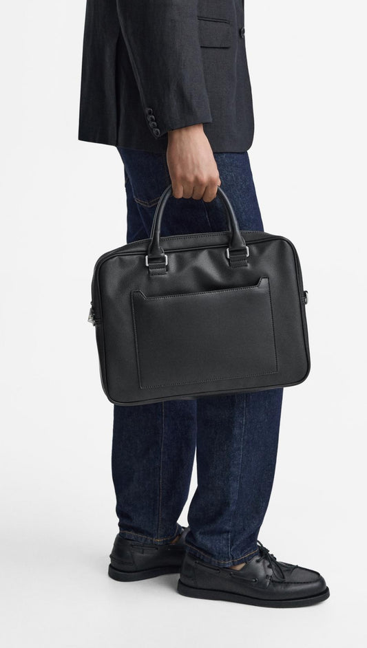 Textured briefcase bag