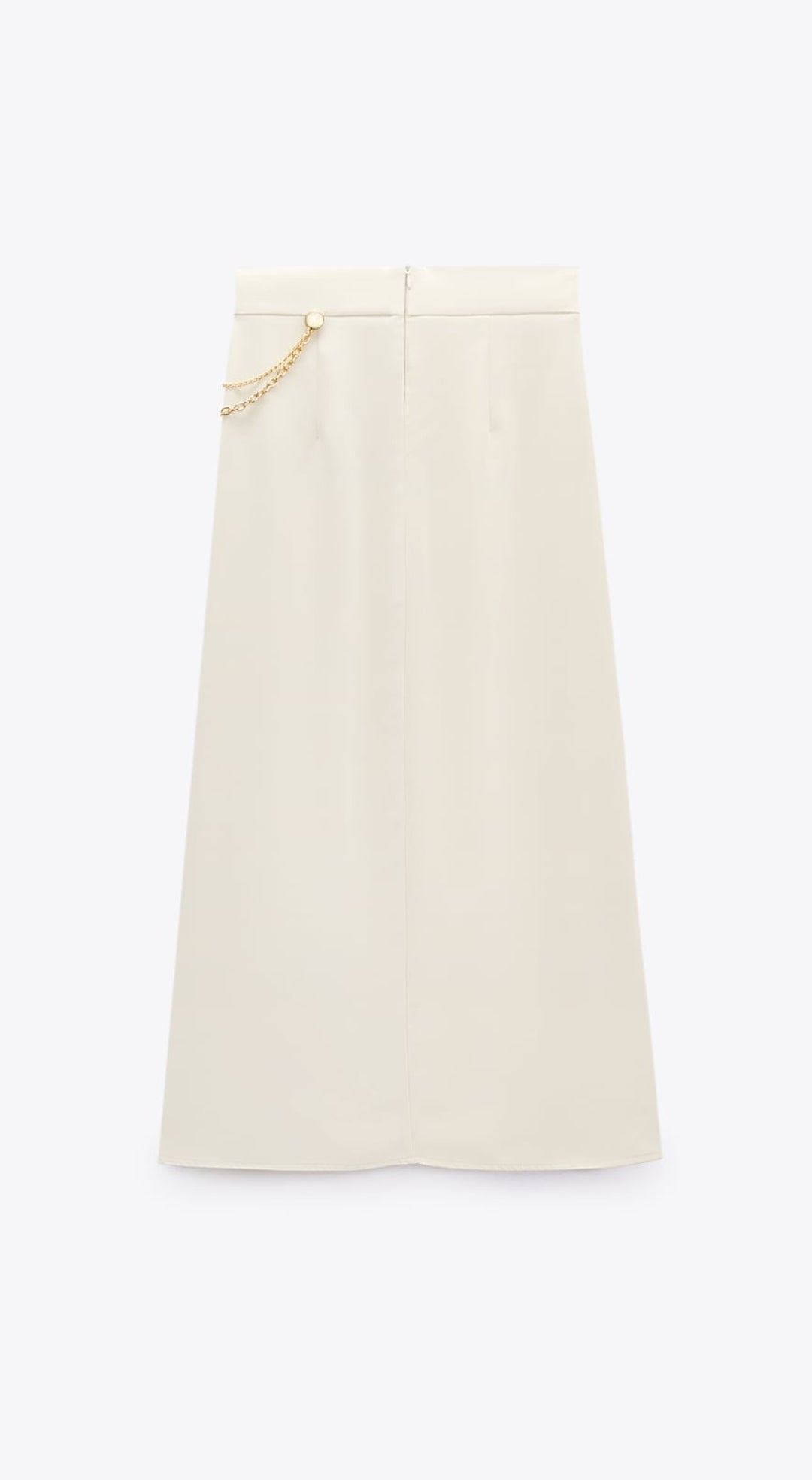 Mid skirt with side slit and chain