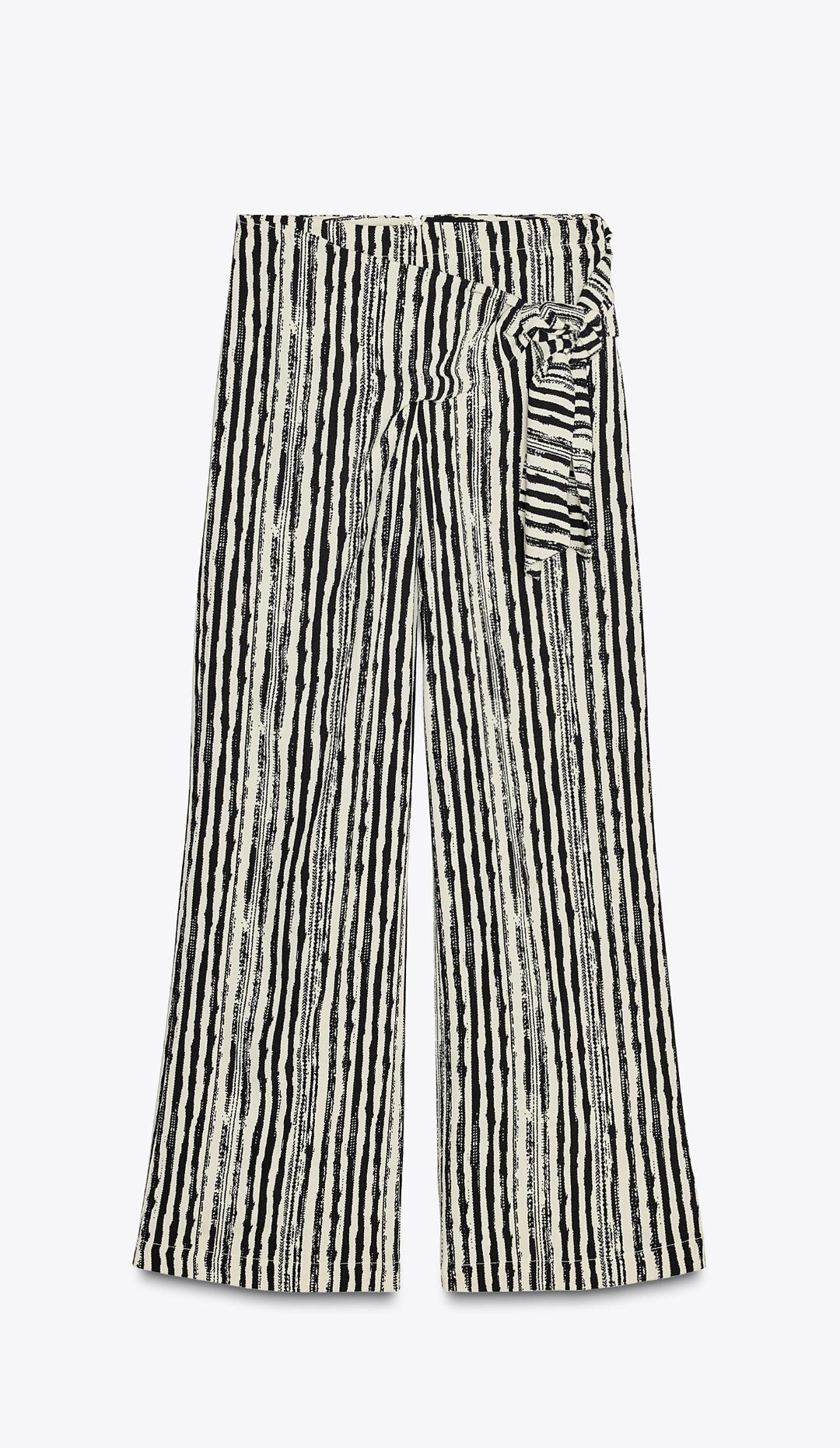 Long trousers with tie