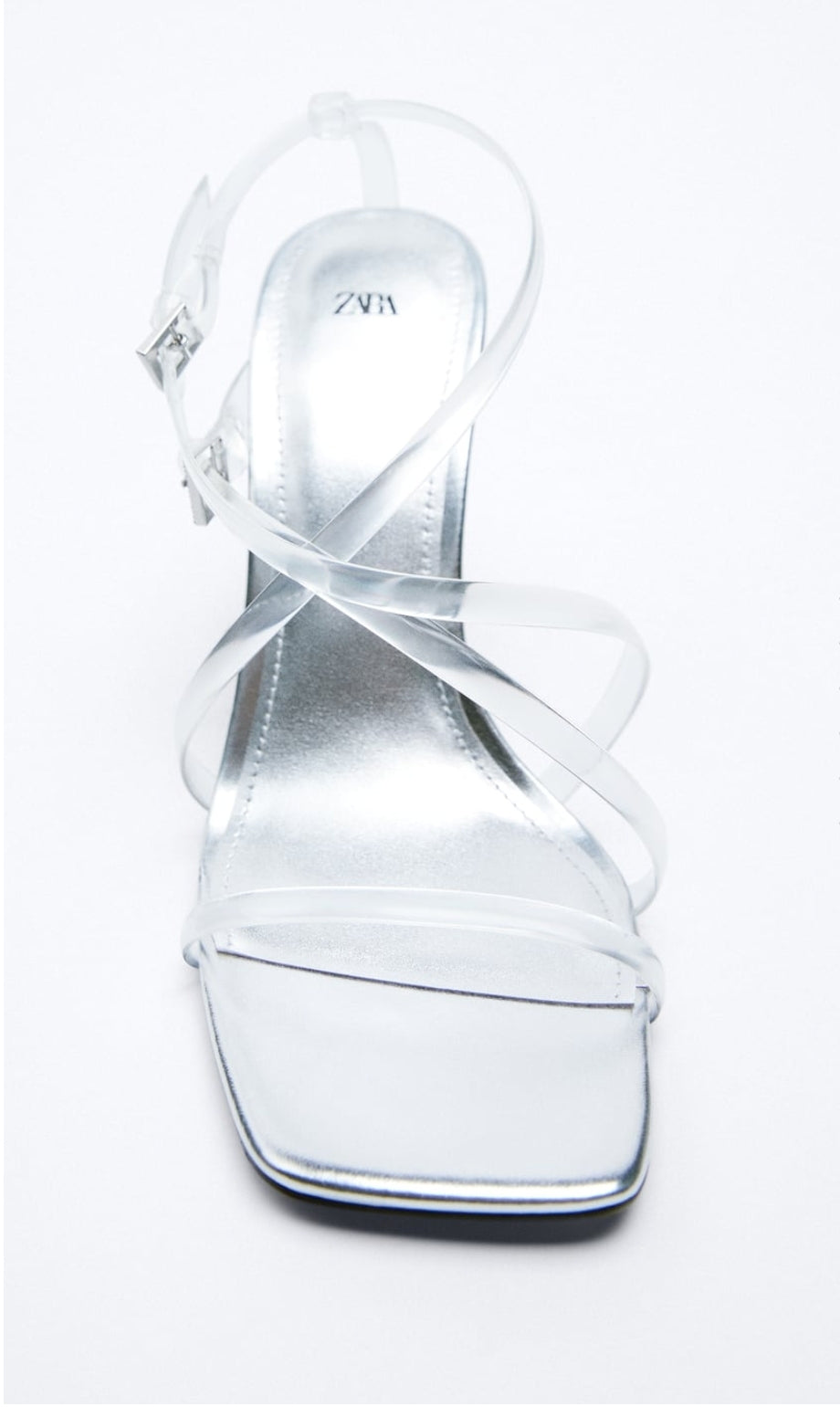 Zara heeled Vynal sandals with buckles size UK 6 Euro 39