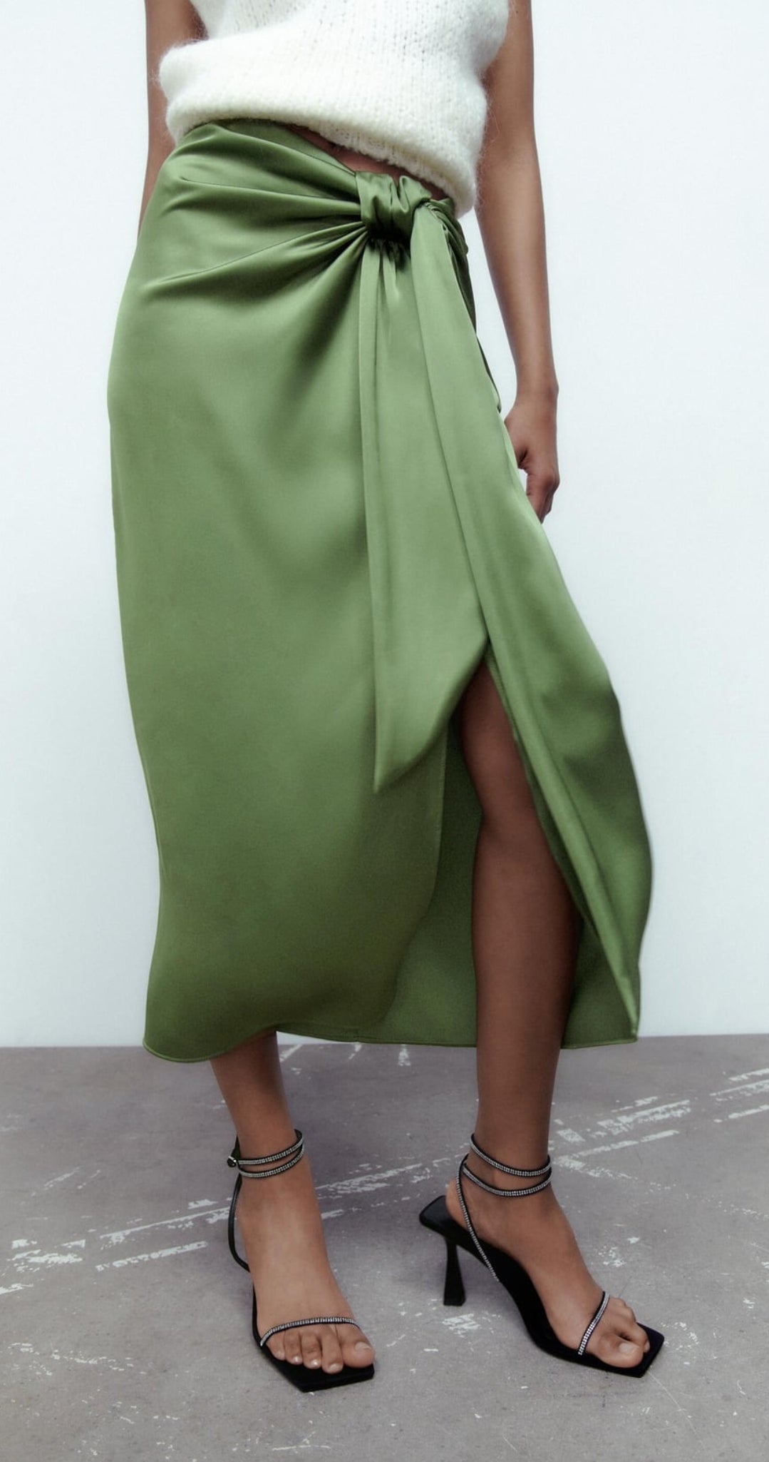 Satin cordinates skirt with matching top