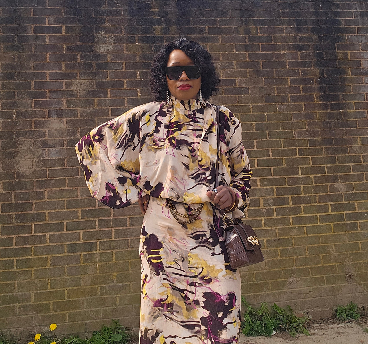 Printed midi dress