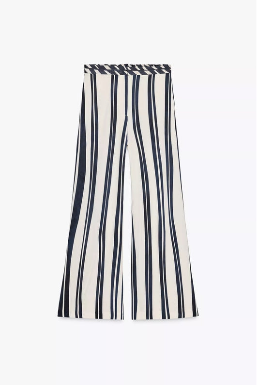 Long stipe trouser with pockets