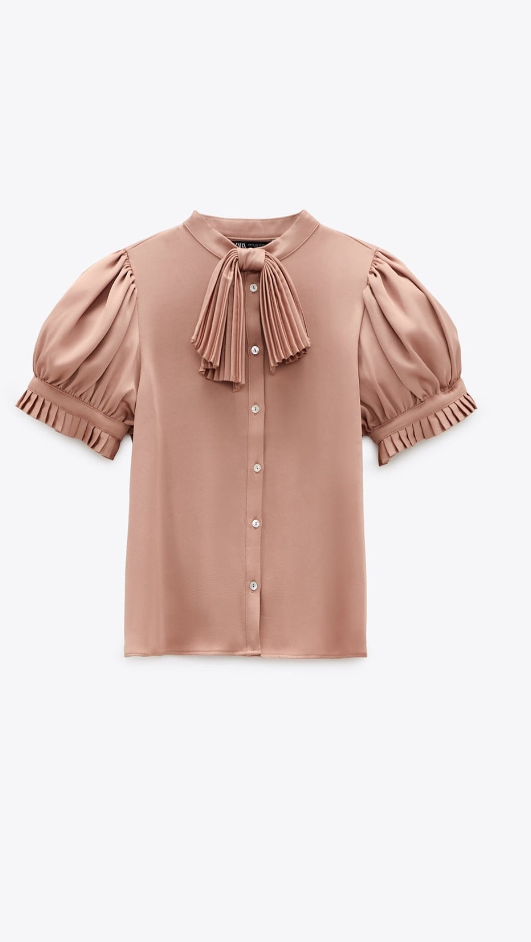 Blouse with pleated bow