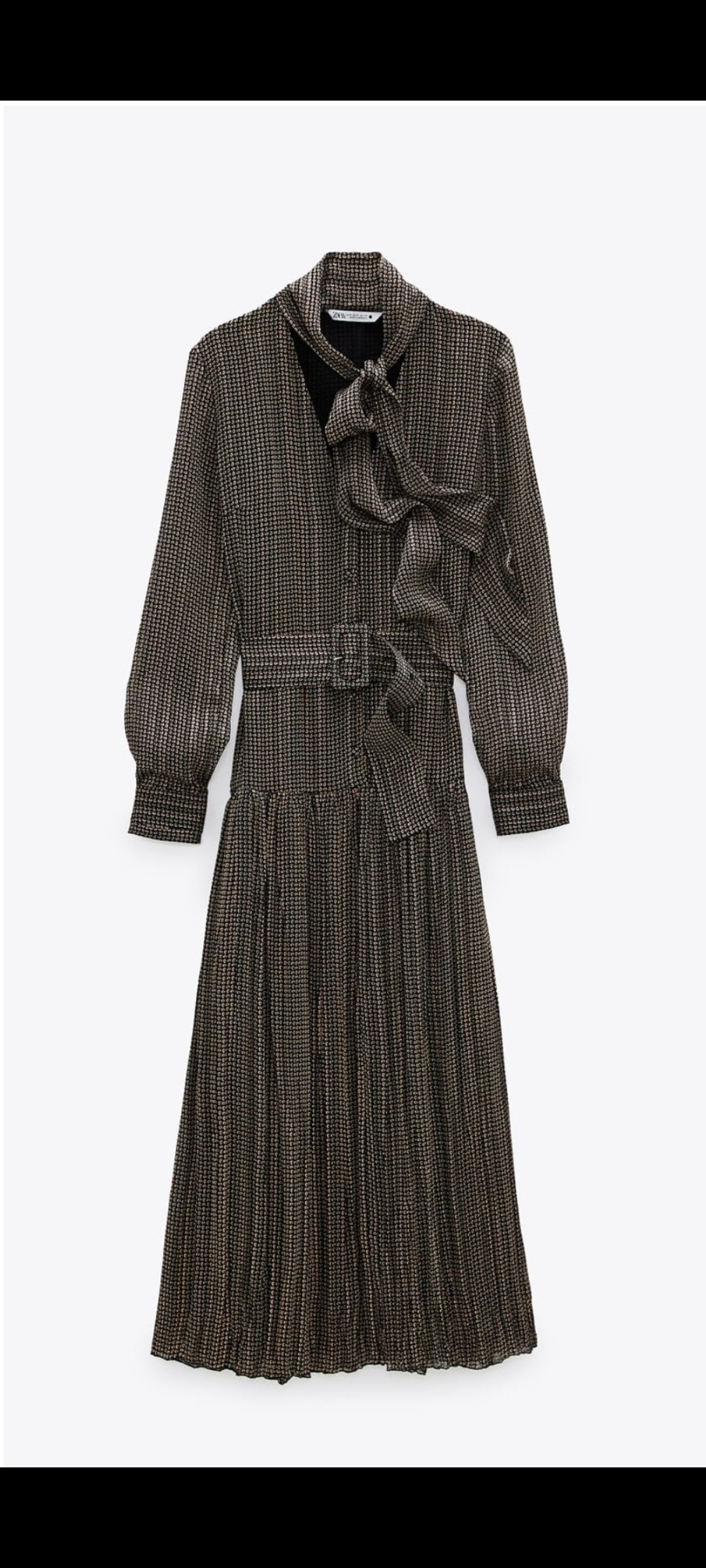 Long pussybow metallicalic thread Dress