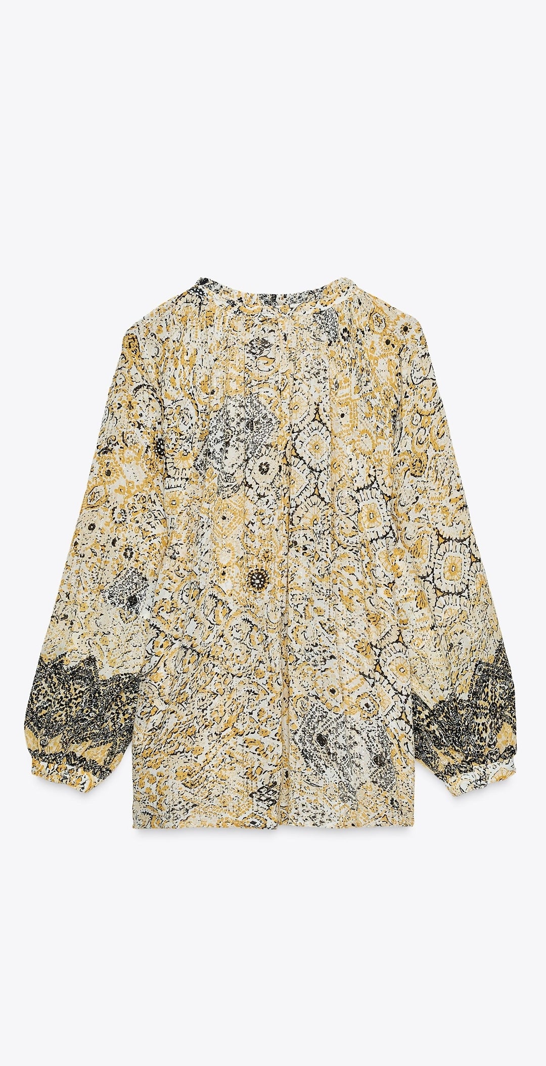 PRINTED BLOUSE WITH METALLIC THREAD