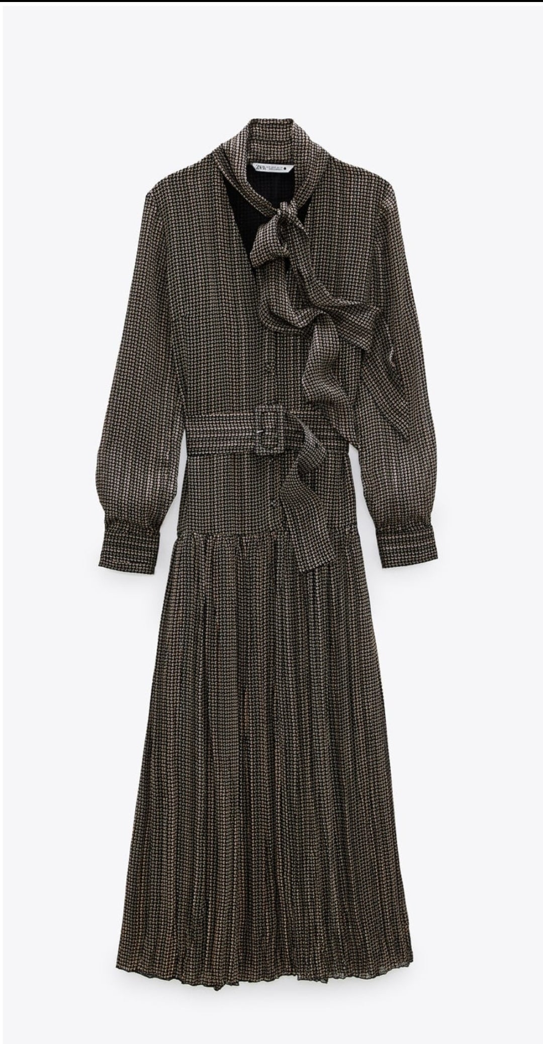 Long pussybow metallicalic thread Dress