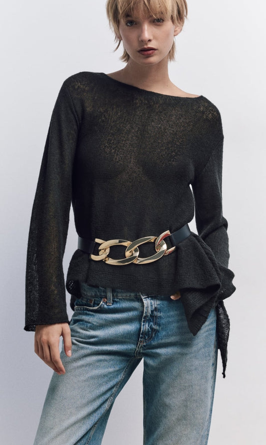 Belt with chain link Buckle