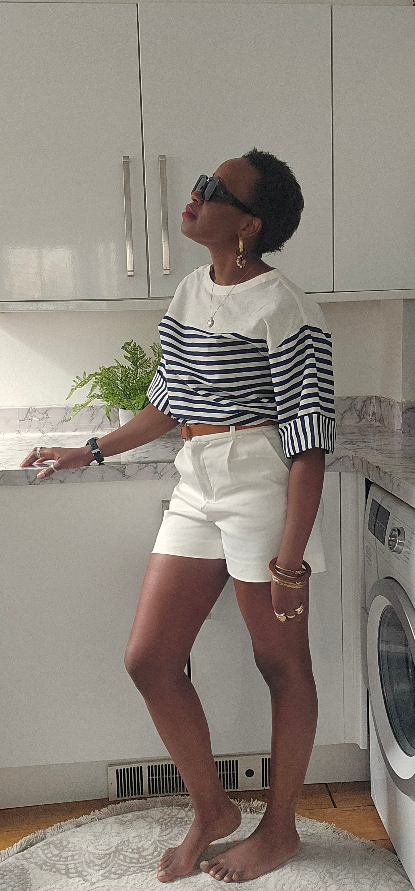 Smart belted shorts