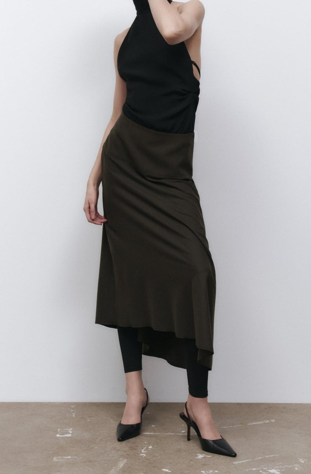 Asymmetric Midi skirt