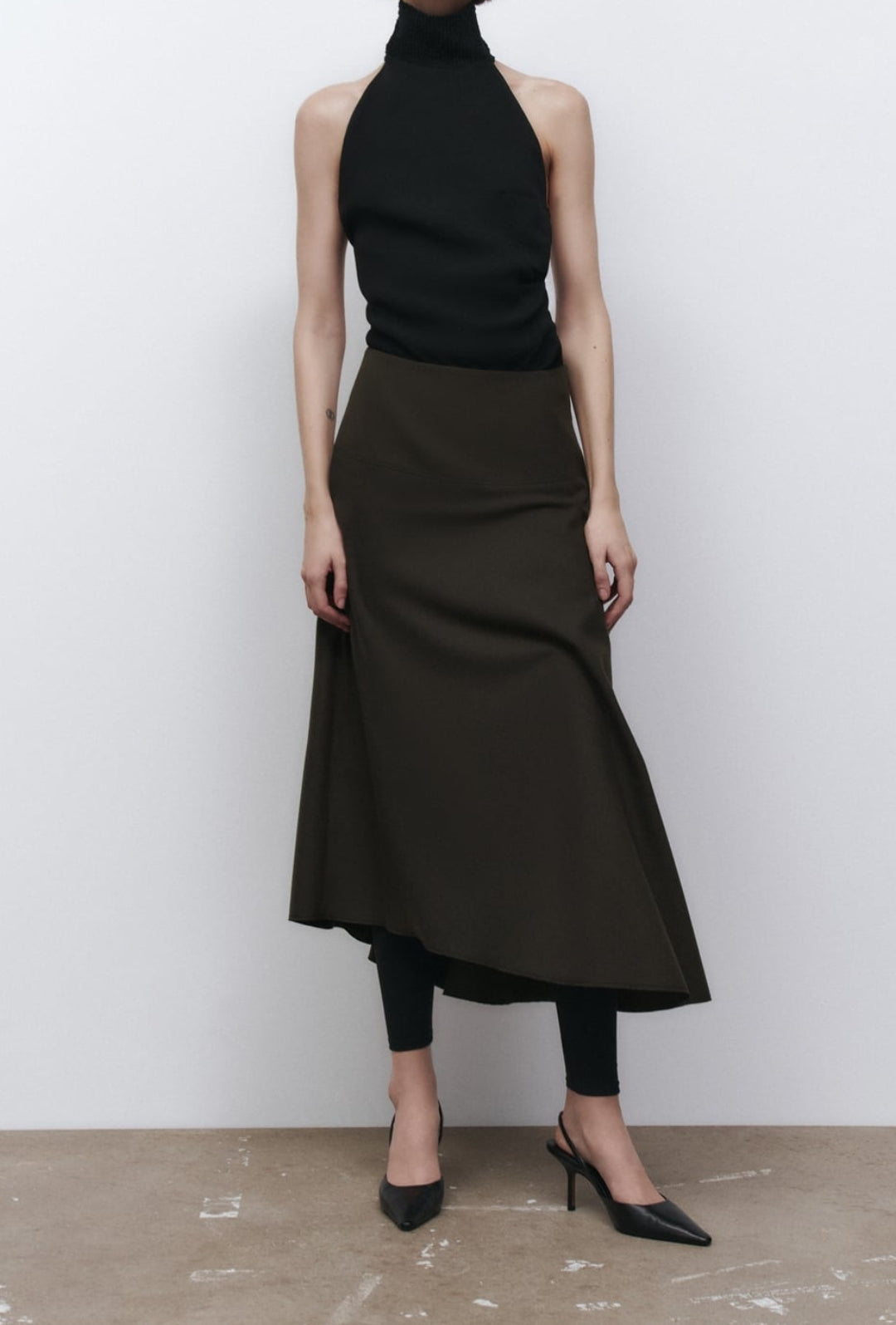 Asymmetric Midi skirt